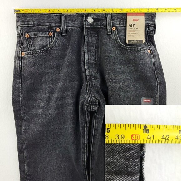 Levi's 501 Original Jeans Button Fly Black Wash Men's "30x32" Actual 32x31 NWT - Picture 5 of 10